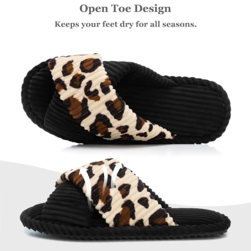 Image of GOEWY Slippers for Women with Memory Foam Open toe House Bedroom Shoes