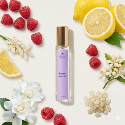 Image of Berry Wood Eau De Parfum 15ML | Elegant Women's Fragrance with Vibrant Raspberry & Warm Woody Notes | Long-Lasting | Perfect for Everyday, Brunch & Vacations | Ideal Gift for Her