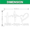 Faith Hope Love Car Sticker Christian Cross Heartbeat Vinyl Decal 140mm x 90mm Religious Car Window Sticker Jesus Faith Decal Waterproof Laminated Black or White for Vehicle Laptop (White) #1