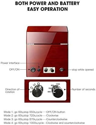 FENOKD Mechanical Watch Shaker Double Automatic Watch Winder Box Leather Pillows with Lock and Key Quiet Motor 4 Rotation Modes Piano Paint Brown