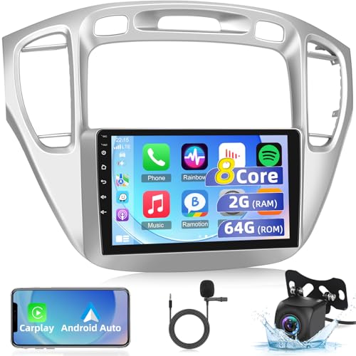 EKAT 8 Core 2GB+64GB Android Car Stereo para Toyota Highlander 2000-2007 - Rádio Touchscreen de 9 po