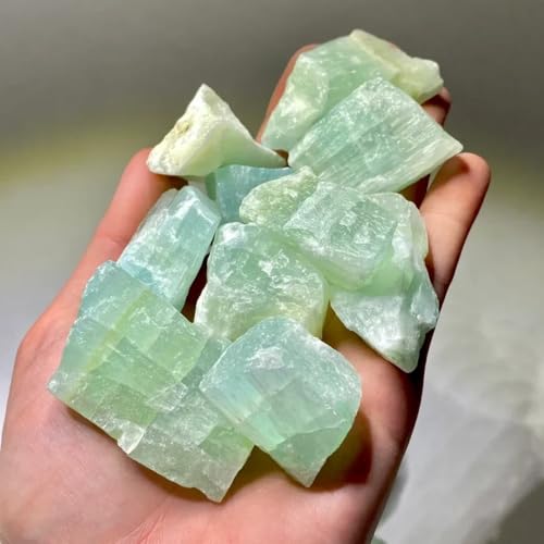 QMKADFQXF 1 Pieza de 10-30 g de Piedras de calcita Verde Pistacho crudas, Cristales de calcita Verde Pistacho en Bruto, Piedras Preciosas Cristal Natural en Bruto
