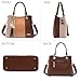 Pomelo Best Purses and Handbags for Women with Multiple Pockets, Leather Top Handle Satchel Fashion Tote Shoulder Bags for Ladies, Brown Combination Fall