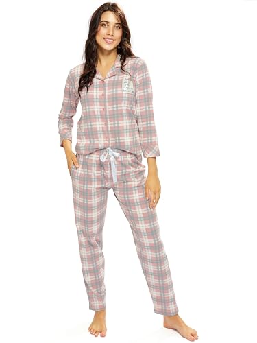 Image of LOTIK Women's Cotton Chax Print Front Open Night Suit Set