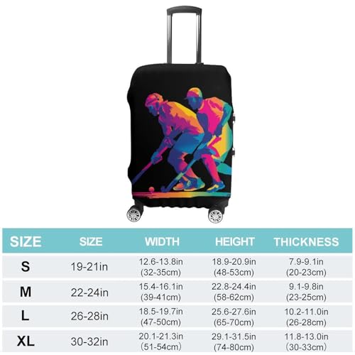 Colorful Hockey Players Luggage Covers Washable Travel Suitcase Cover Elastic Baggage Protector2