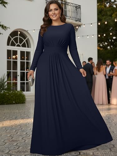 Image of KOH KOH Womens Long Sleeve Flowy Modest Elegant Evening Maxi Dress Gown