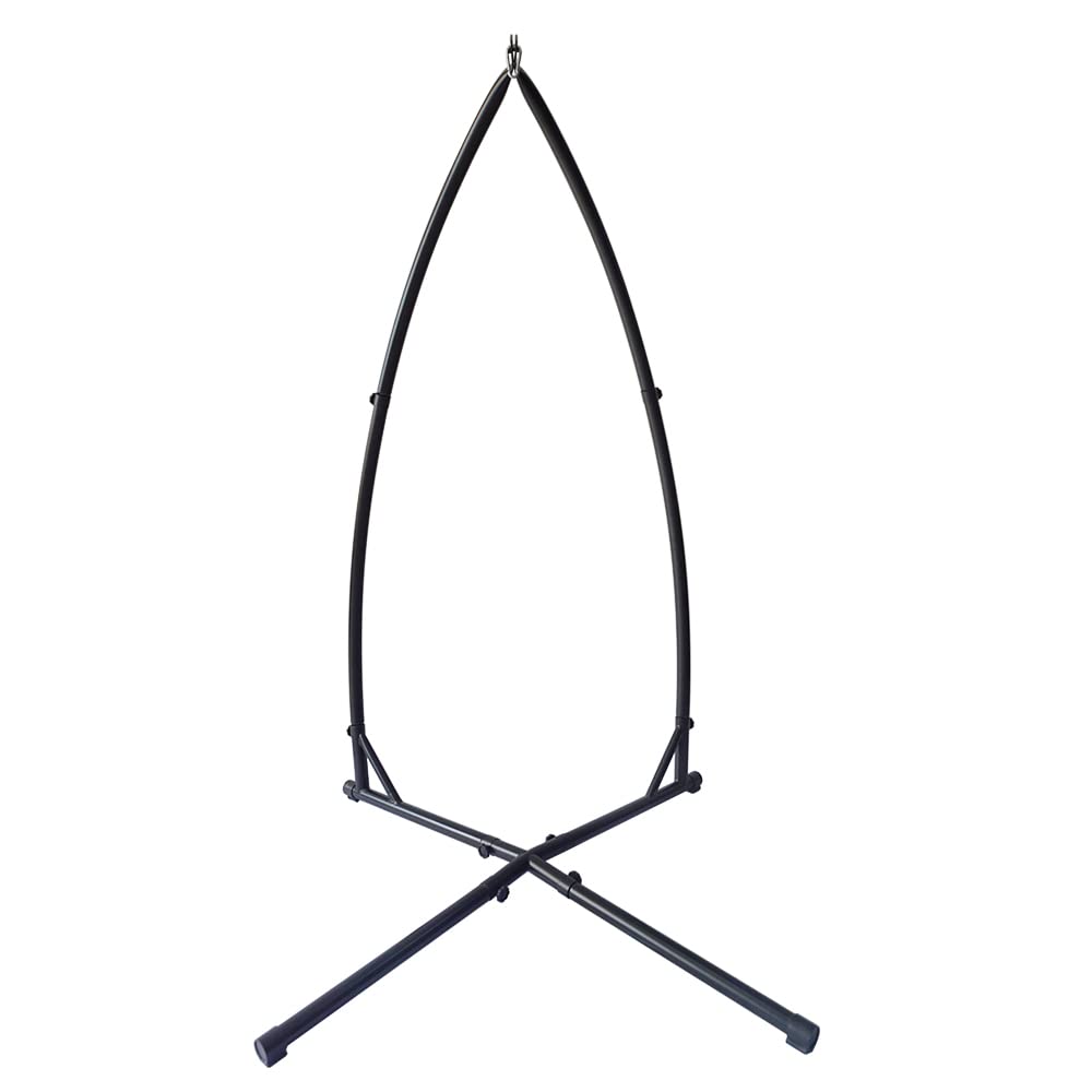 LANTUS Stalowa rama do hamaka, uchwyt na krzesło wiszące, stojak do hamaka wolnostojąca konstrukcja metalowa, maksymalnie do 120 kg (214 x 113 x 110 cm (podstawka)