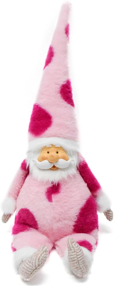 Pink Santa Gnome Plush, Large 24 Inch Christmas Decor, Soft Stuffed Santa Figurine for Holiday Home Ornament