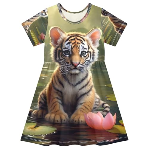 Tiger Cub Lily Floral Toddler Girls' Dresses Summer Short Cute Beach Dress Little Girl 2t