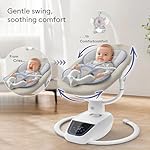 Baby Swing for Infants, ‎3D-Motion Electric Infant Swing for Baby Boy Girl, Adjustable Height and Angle 360°Rotating Seat (Classic Oat) - Image 3