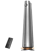 Dreo 25dB Silent Space Heater, 30 Electric Heaters with Remote, 120 Oscillation, 5 Heat & 3 Fan levels, 8 Safety Protections, 1-12H Timer, Adjustable Thermostat, Large Room Bedroom, Silver