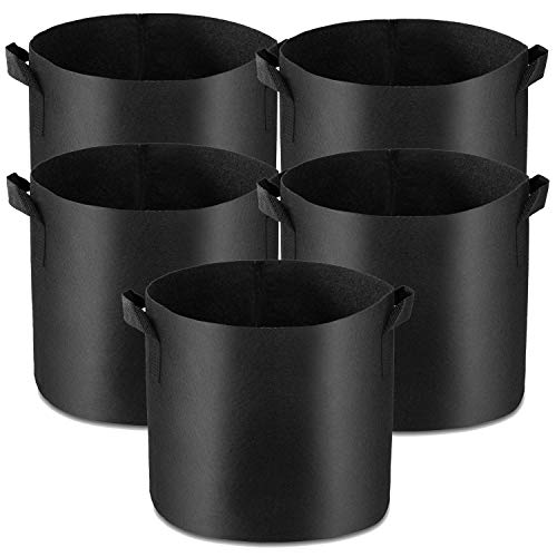 Garden4Ever 5-Pack 5 Gallon Grow Bags Heavy Duty Container Thickened...