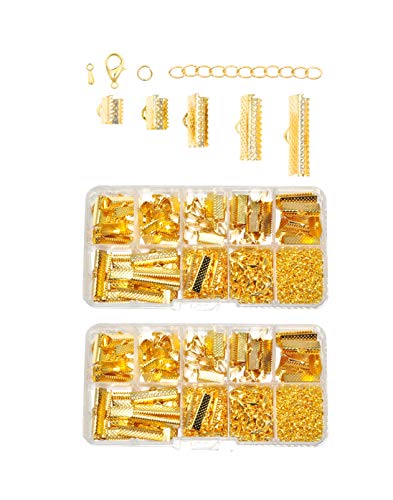 Mandala Crafts Ribbon Clamps For Jewelry Making – Ribbon End Crimps - Fold Over Pinch Crimp Ends Ribbon Clasps For Bookmark Pinch Bracelet Choker Necklace 1000 Pcs8 10 13 16 20 25Mm Gold #TOP6