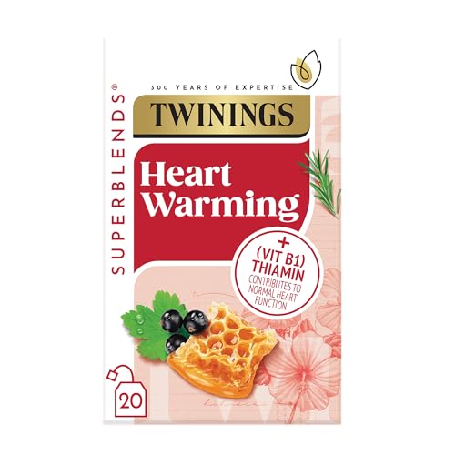 Twinings Superblends Heartea Tea - Blackcurrant & Rosemary Herbal Tea Infusion with Honey, Hibiscus & Vitamin B1 (Thiamin) - 20 x Biodegradable Tea Bags