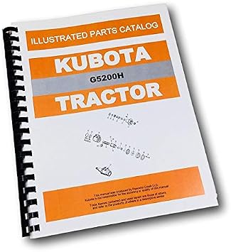 Parts Manual for Kubota G5200H Lawn Garden Tractor Assembly Catalog Exploded Views Numbers