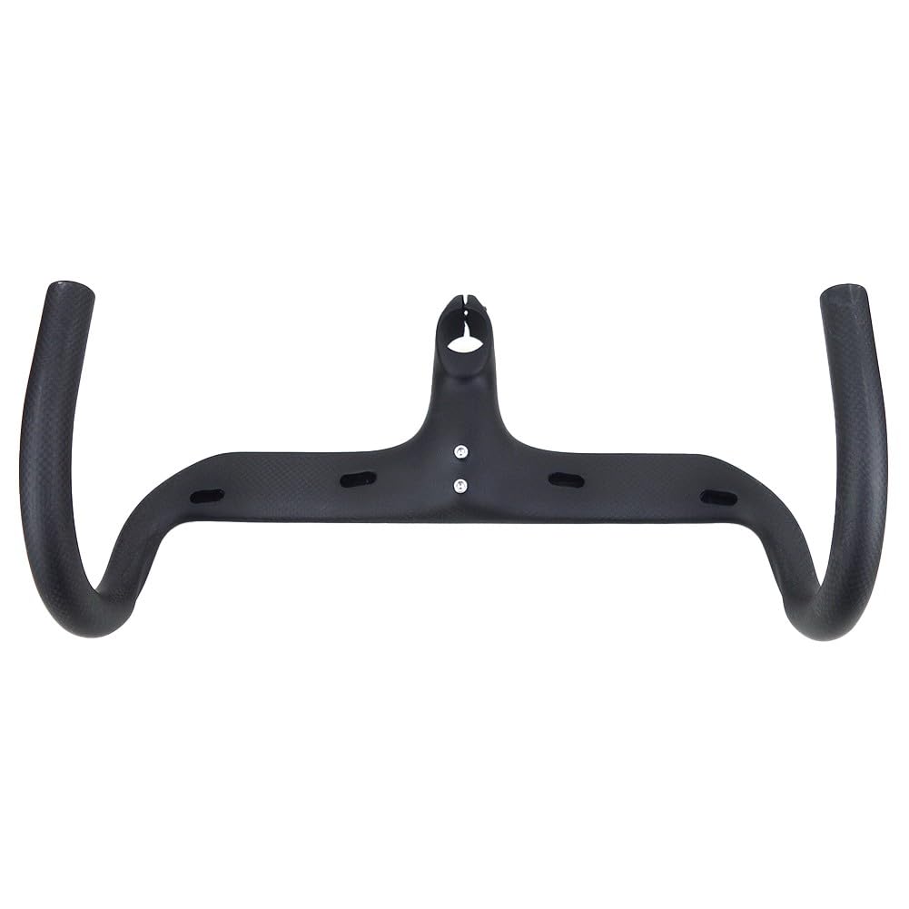 FACAIIO Guidon intégré en fibre de carbone pour vélo de route, potence de 28,6 mm, angle de -6°, barre de vélo de course légère de 315 g