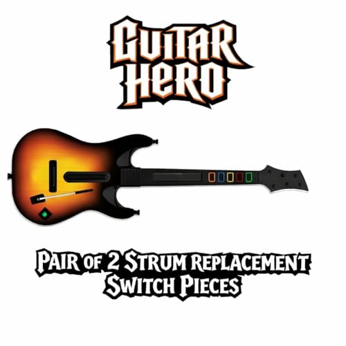 2-Pack Guitar Hero World Tour Strum Switch Replacement – Microswitch Repair Kit for X360, PS3 & Wii GHWT Controllers with Touch Slider