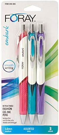 Office Depot Embark Retractable Gel Pens, Medium Point, 0.7 mm, Assorted Barrels, Assorted Ink, Pack of 3