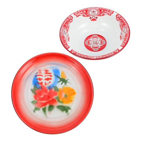 UTHCLO 2 Piezas placa de esmalte lavabo antiguo de acero inoxidable lavabos de acero inoxidable para el hogar cocina bol fruit bowl paneles decorativos lavabos de estilo chino tradicional