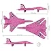 TimMee Plastic Army Men Combat Fighter Jets - 4pc Pink Airplanes Made in USA
