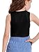 CharmWM Girls Summer Sleeveless Tank Tops Loose Fit Basic Shirts Cute Crew Neck Blouse Black