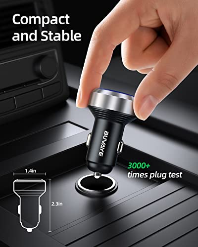 Usb C Car Charger, 65W 3-Port Super Fast Car Charger Adapter, Pd & Qc 3.0 Type C Cigarette Lighter Usb Charger, Usb C Car Phone Charger Adapter For Iphone 14 Pro Max/13, Samsung Galaxy, Google Pixel #TOP4