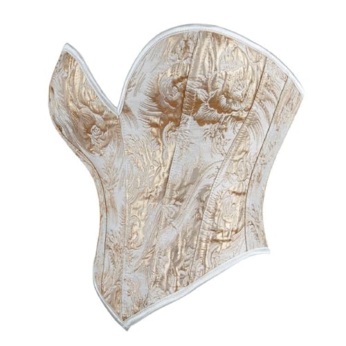 Bowanadacles Woman Renaissance Vintage Corset Sweetheart Neck Golden Floral Print Tube Top Tie Back Shapewear Vest2