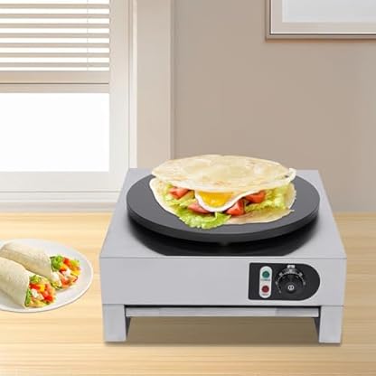 Loobiiny 3000W Crepes-Maker Crepesgerät Edelstahl Elektro Crepes Crepesplatte Crepe Crepespfanne Pancake Maker Maker, Pfannkuchen Maker antihaftbeschichtet W, Ø 40 cm – Bild 8