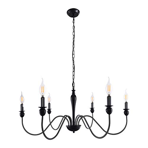Lustre de ferme à 4 lumières noir rustique industriel suspendu en métal réglable pour îlot de cuisine, foyer, salle à manger, entrée, couloir