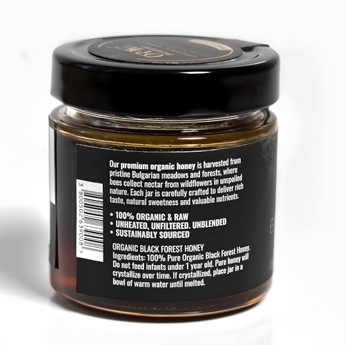 Miel orgánica cruda Orphé Black Forest 255g frasco miniatura 4
