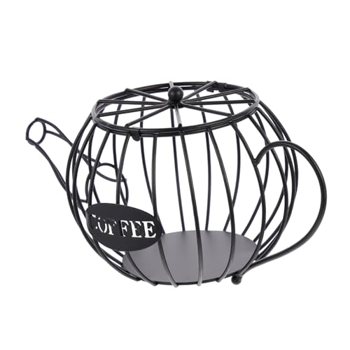 OKUMEYR Water Kettle Shaped Coffee Capsule Storage Stand Sturdy Iron Holder for Organizing Decor Hollowed Design for Efficient Space Management