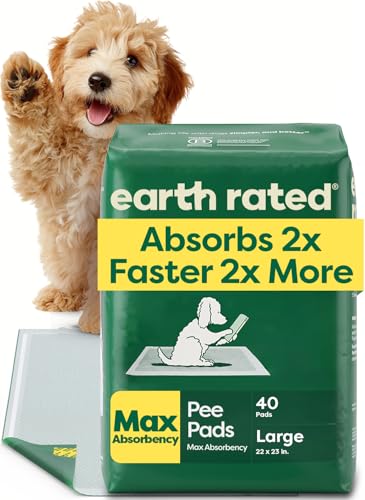 Earth Rated Puppy Pads, Max Absorbency Pee Pads for Dogs, Absorbs 2X Faster & 2X More, Leak...