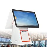 UPLTOE Tpv De 15.6 Pulgadas, Procesador Android De Doble Núcleo,8gb De Ram,128gb De Almacenamiento,Capacitivo Y WiFi,Ideal para Comercios,Restaurantes Y Pequeñas Empresas White-Nocashbox