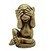 Brass Statu BRABUD Resin Chinese Fengshui Handmade See Hear Speak No Evil Monkey Figurines Home Decorative BS186