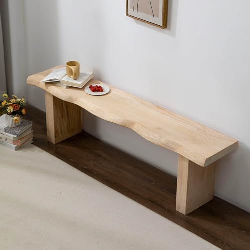 Banco de entrada de madera rústica, asiento estrecho estilo granja vintage para pasillo, dormitorio o mesita de noche (80 cm), ideal para decoración del hogar y soluciones de ahorro de espacio