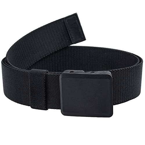 KYEYGWO Herren Elastischer Gürtel mit Kunststoffschnalle, Einstellbare Stretch Freizeitgürtel Tactical Militärgürtel Outdoor Stoffgürtel Hiking Belt, Schwarz