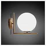 He-shop Lampes murales Modernes, Mur de Mur de décoration de Balle Moderne Chic Milky White Globe Lampe Murale d'intérieur for Chambre à Coucher Salle de Bain Salon Restaurant Bar