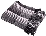 Recycled Plaid Blanket - Black