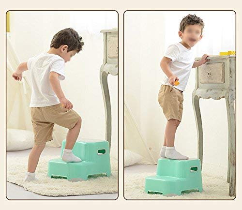 Trittschemel, Kinder Hände Waschen Bank Fußbank Rutschhemmendem Kunststoff Trittschemel Kindergarten Baby-Klein Bench Hocker, Grün, Rosa,Grün