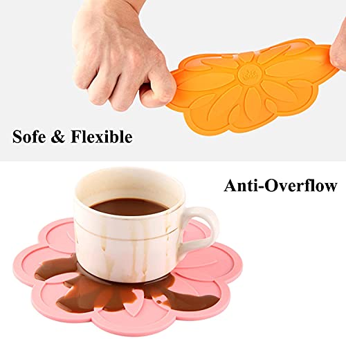 Image of Silicone Trivets Mats, Silicone Hot Mats Set, Silicone Hot Pads, Silicone Pot Mat for Countertop, Trivet Pads Heat Resistant, Table Placemats (Pack of 4 Pink)