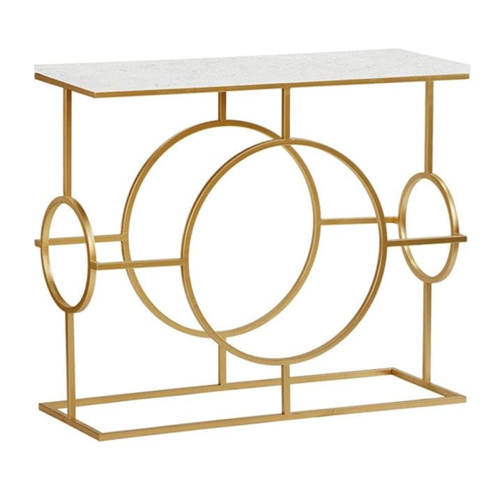 The Craft House Console Table Nordic Home Living Room Porch Table Hotel Entrance Wall Shelf Display (Color Gold)