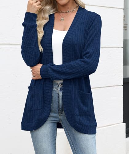 Halife Women's Fashion Cardigan Sweaters Lightweight Open Front Long Sleeve Casual Thin Cardigans with Pockets4