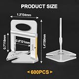 dojobkinb Tile Leveling System Clips 1/8 Inch (3mm) 600Pcs Tile Spacers Leveling Clips Tile Leveler Tools for Professional Floor Wall Ceramic Tile Stone Installation