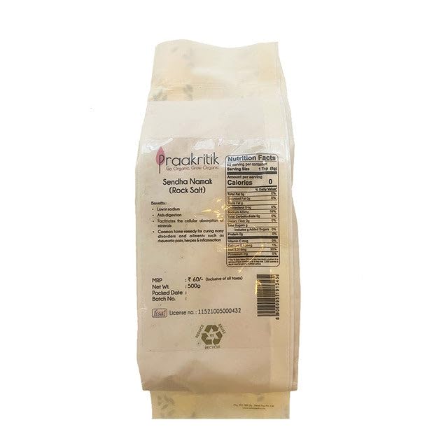 Image of Praakritik Natural Rock Salt 2Kg (4x500g), Pure & Unrefined Sendha Namak, Mineral-Rich, Ideal for Cooking & Healthy Lifestyle (Pack of 3)