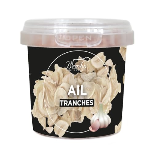 Bembo Qualità d'Autore - Ail en tranches 60 g - 100% naturel, obtenu à partir d'ail séché avec délicatesse, sans ajout d'additifs et adapté aux régimes végétaliens
