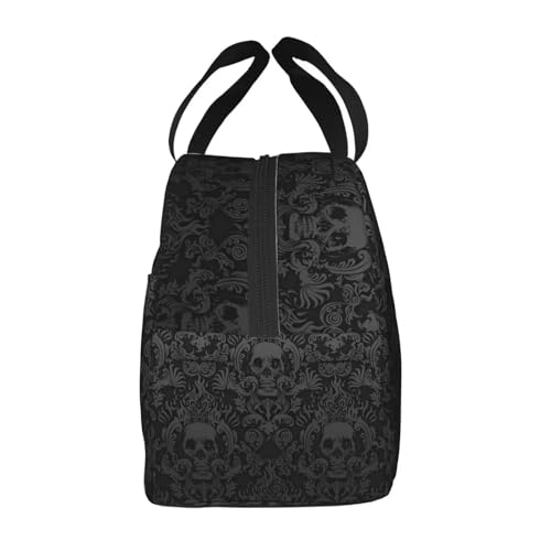 Sac à lunch noir gothique multifonction et isotherme