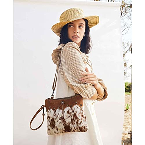 Image of Myra Bag Cowprint Purse - Cowprint Bags for Women, Over The Shoulder Purse