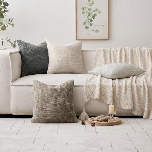 Image of MIULEE Decorative Grey-White Euro Sham Pillow Covers 24x24 Inch 2 Pack