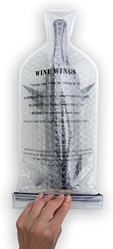 Wine Wings Upgraded 4 Pack Reusable Bottle Protector Sleeve Travel Bag Luggage Leak Safe