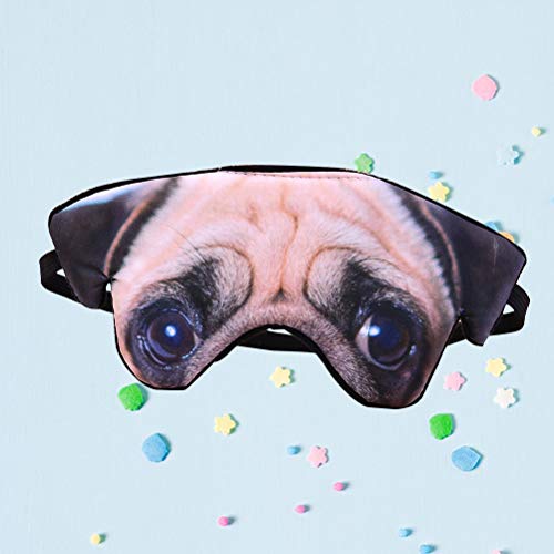 Supvox Augenmaske Mops 3D Hund Muster Schlafmaske Weich Leicht Augenbinde Nickerchen Abdeckung Lichtblocker Für Reisen Büro Yoga
